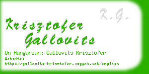 krisztofer gallovits business card